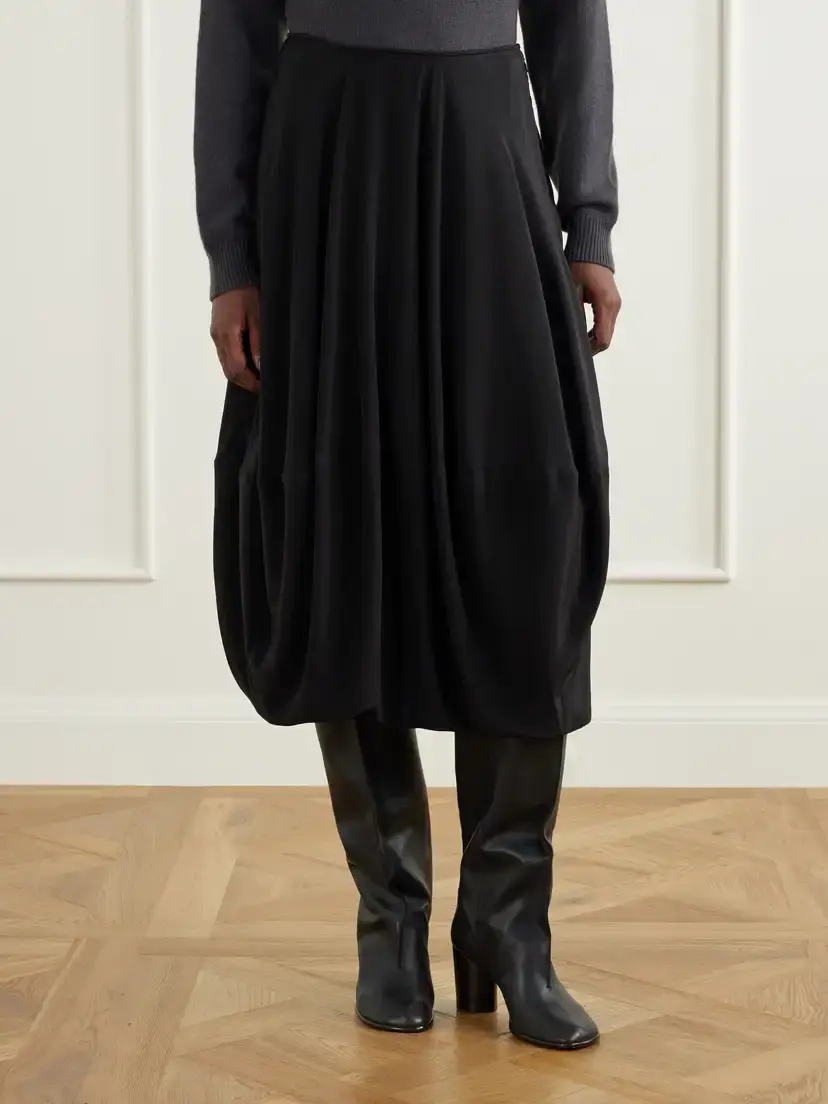 Lemaire Silk-crepe De Chine Midi Skirt | Thumbnail 3 Lemaire Silk-crepe De Chine Midi Skirt | Thumbnail 3