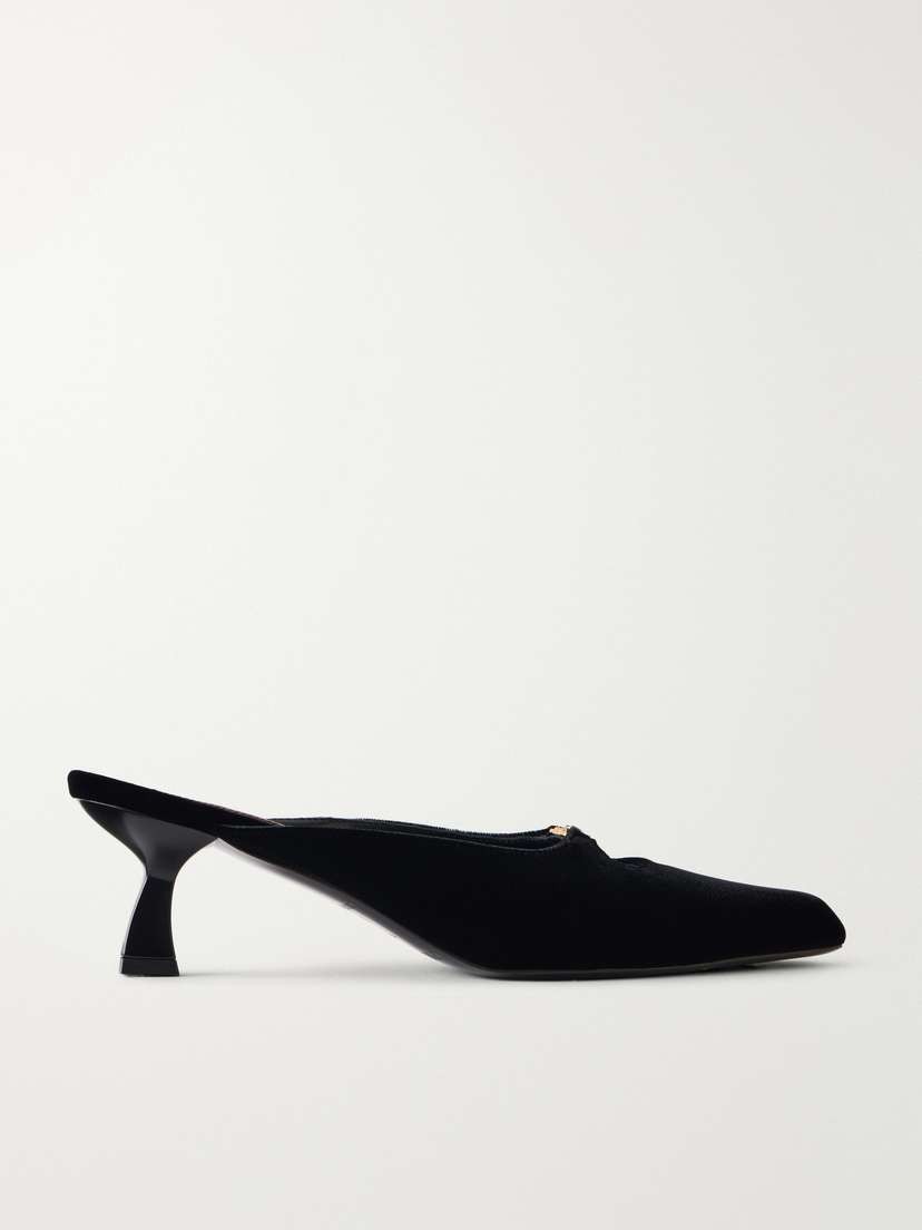NODALETO Dona Ruby 50 Crystal-embellished Velvet Mules