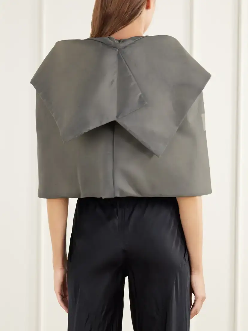 Rick Owens Cowl Distressed Padded Garment-dyed Shell Cape | Thumbnail 3 Rick Owens Cowl Distressed Padded Garment-dyed Shell Cape | Thumbnail 3