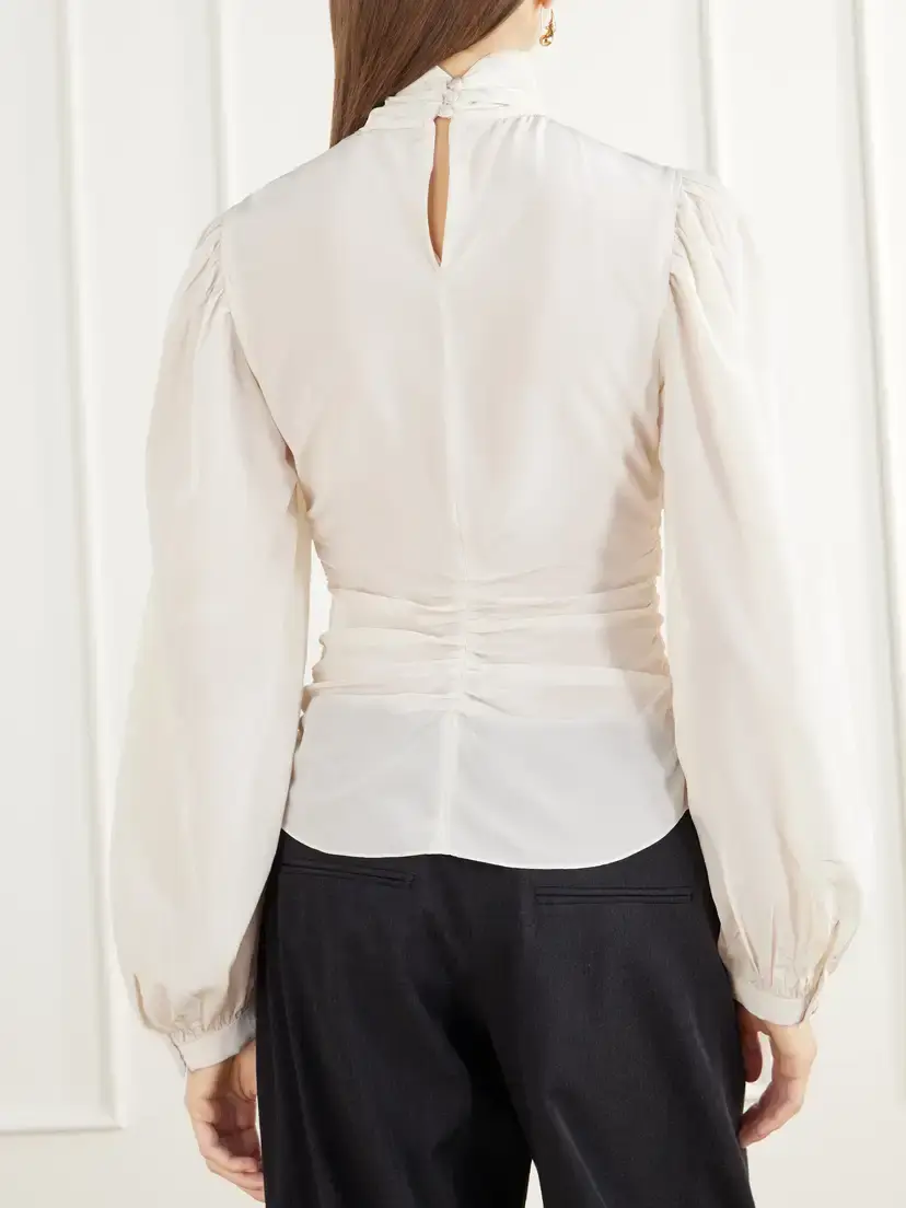 Isabel Marant Depsona Ruched Silk-crepe De Chine Blouse | Thumbnail 4 Isabel Marant Depsona Ruched Silk-crepe De Chine Blouse | Thumbnail 4