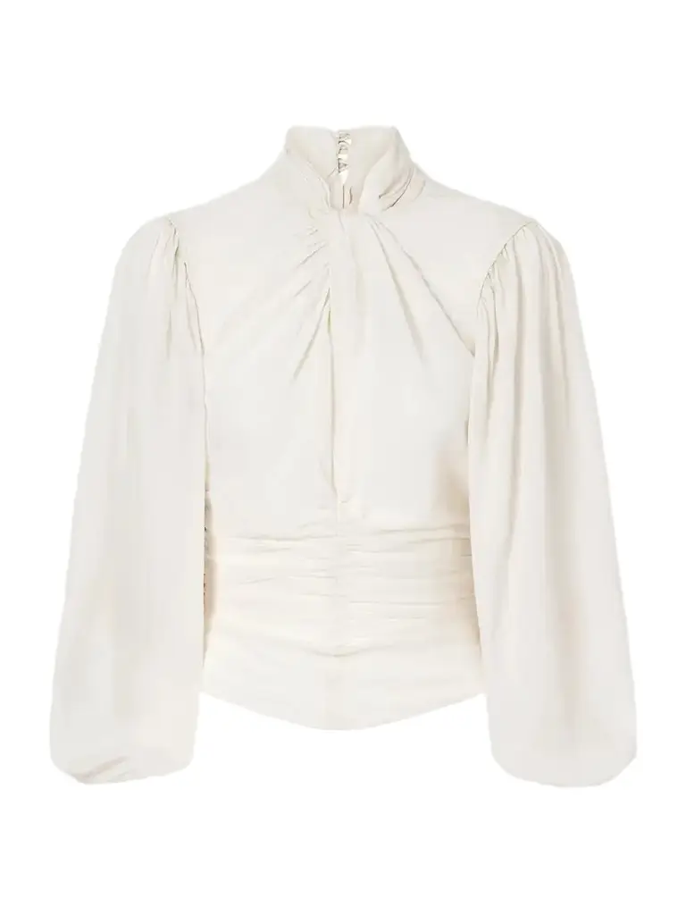 Isabel Marant Depsona Ruched Silk-crepe De Chine Blouse