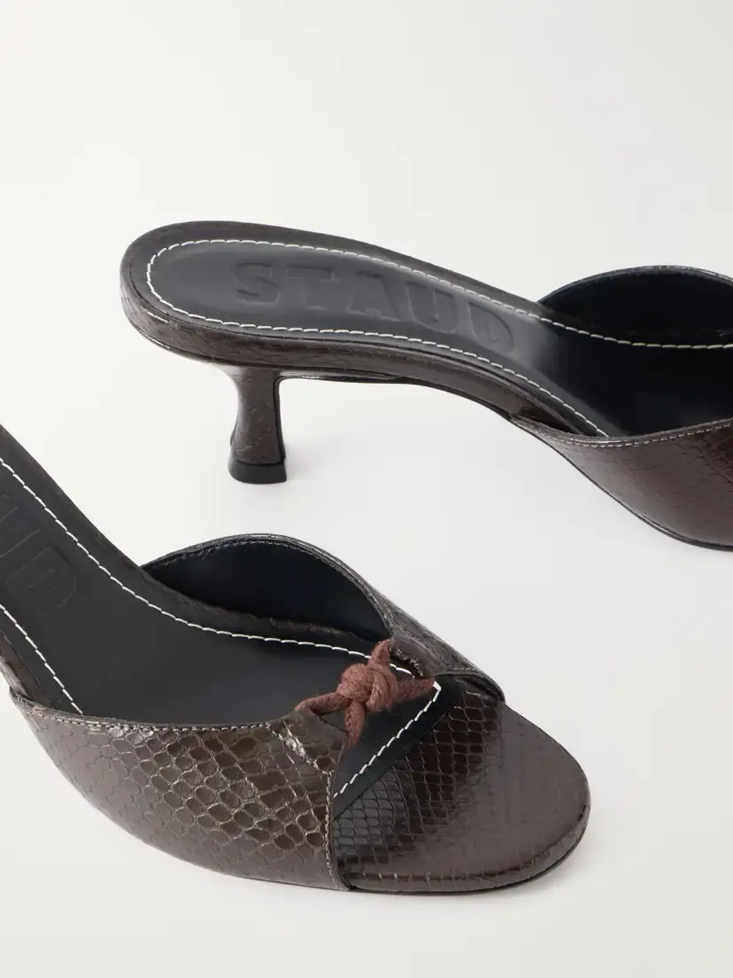 Staud Brynn 70 Snake-effect Leather Mules | Thumbnail 5