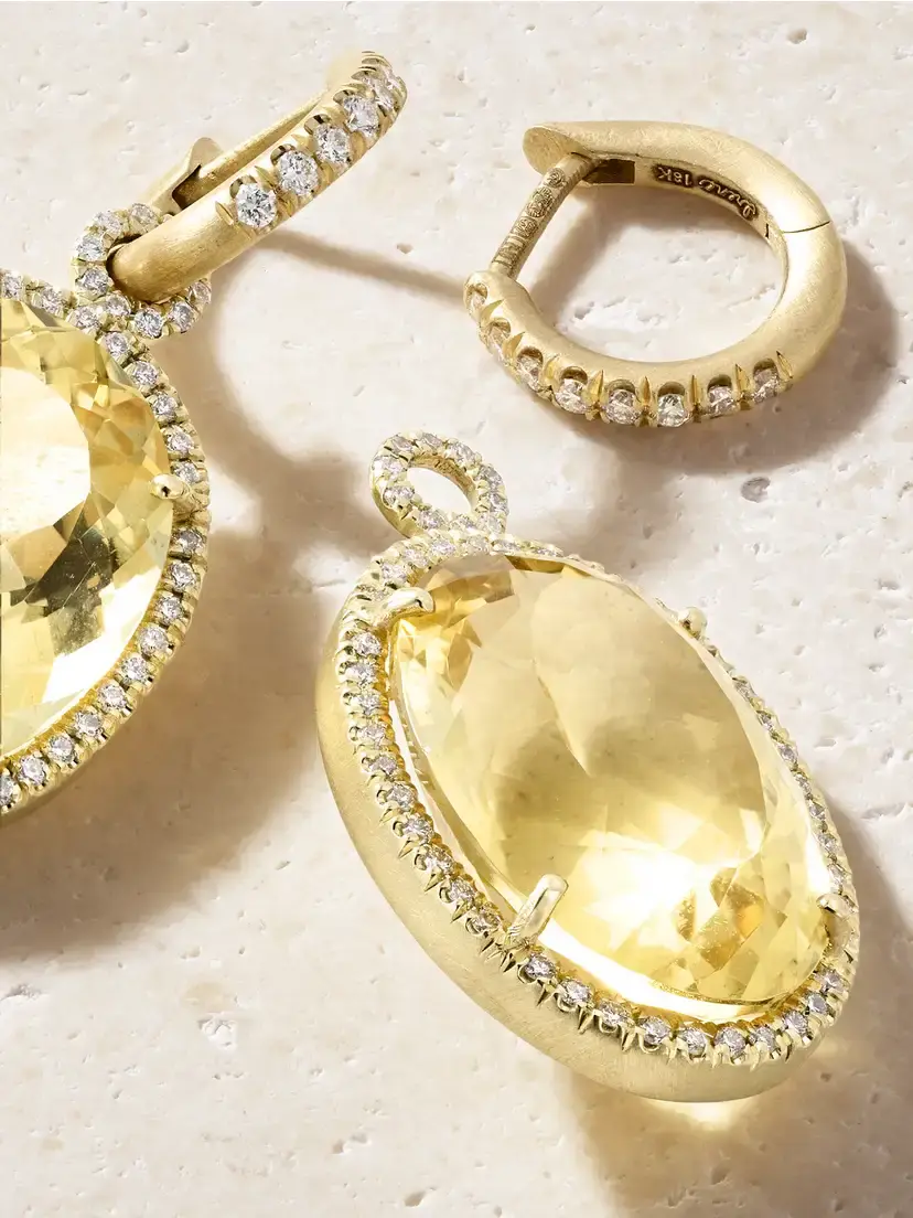 Irene Neuwirth Gemmy Gem 18-karat Gold Diamond And Beryl Earrings | Thumbnail 3