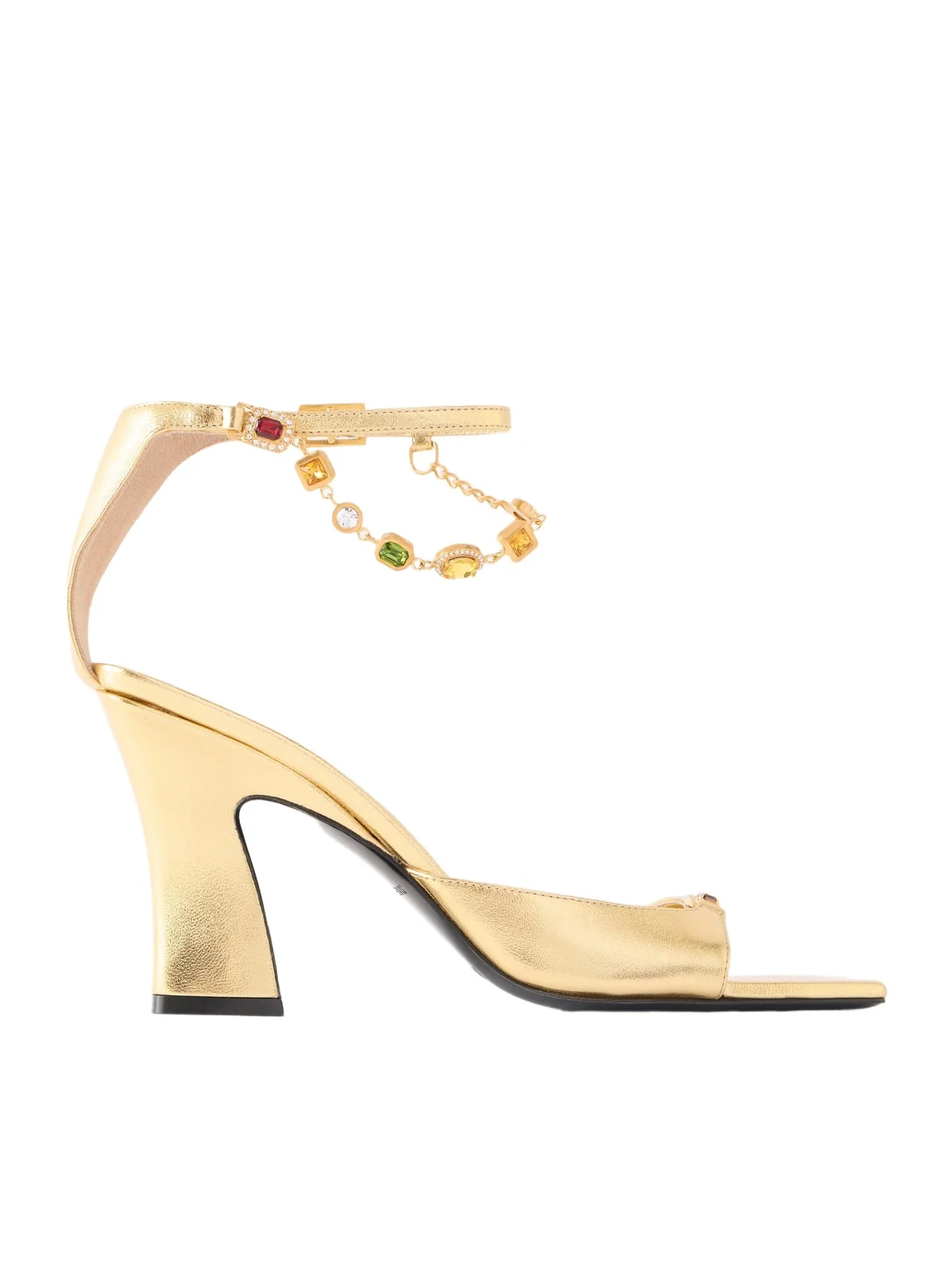 NODALETO Nodstalgia Gemma 90 Crystal-embellished Metallic-leather Sandals