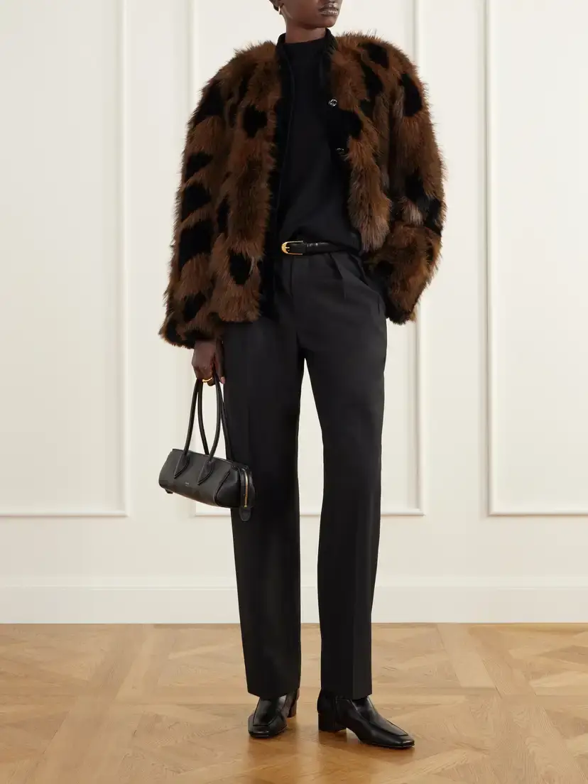 Blazé Milano Chausie Leopard-pattern Velvet-trimmed Plush Jacket | Thumbnail 2 Blazé Milano Chausie Leopard-pattern Velvet-trimmed Plush Jacket | Thumbnail 2