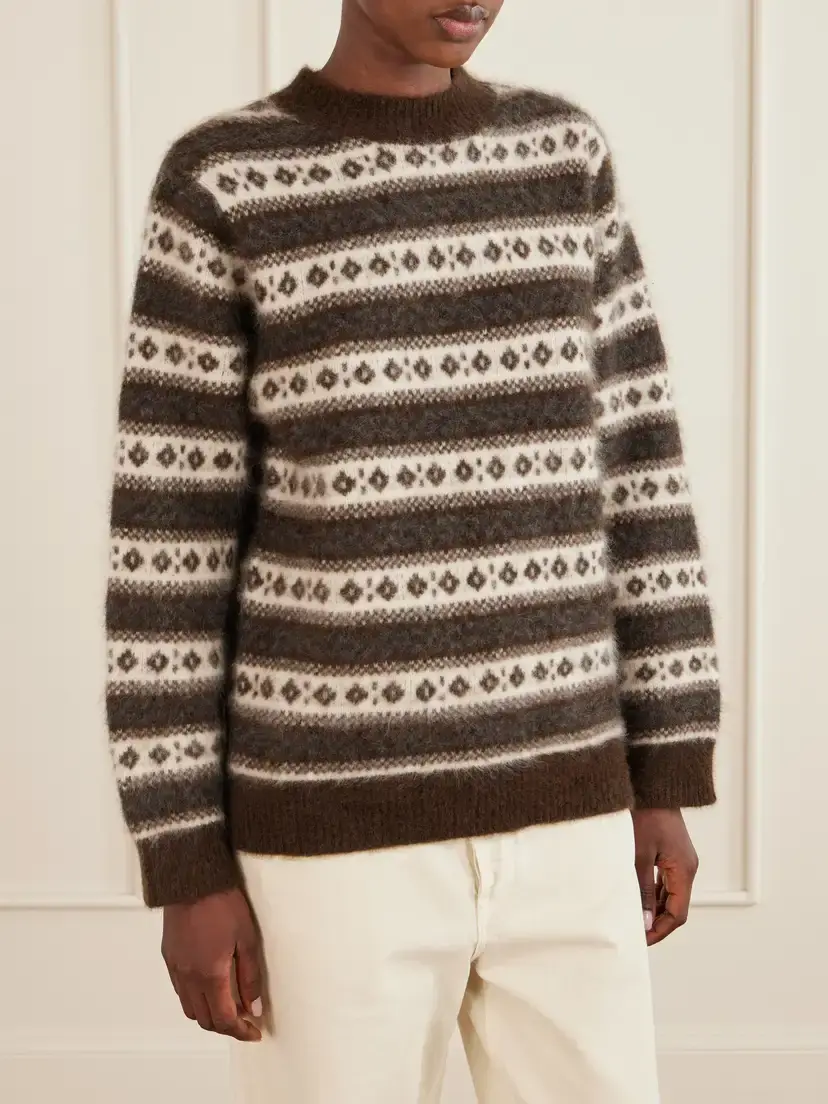 DÔEN Myles Striped Intarsia-knit Wool Sweater | Thumbnail 3 DÔEN Myles Striped Intarsia-knit Wool Sweater | Thumbnail 3