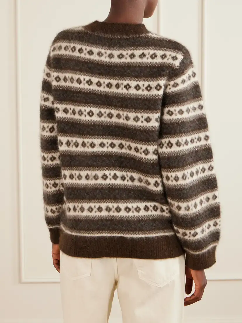 DÔEN Myles Striped Intarsia-knit Wool Sweater | Thumbnail 4 DÔEN Myles Striped Intarsia-knit Wool Sweater | Thumbnail 4