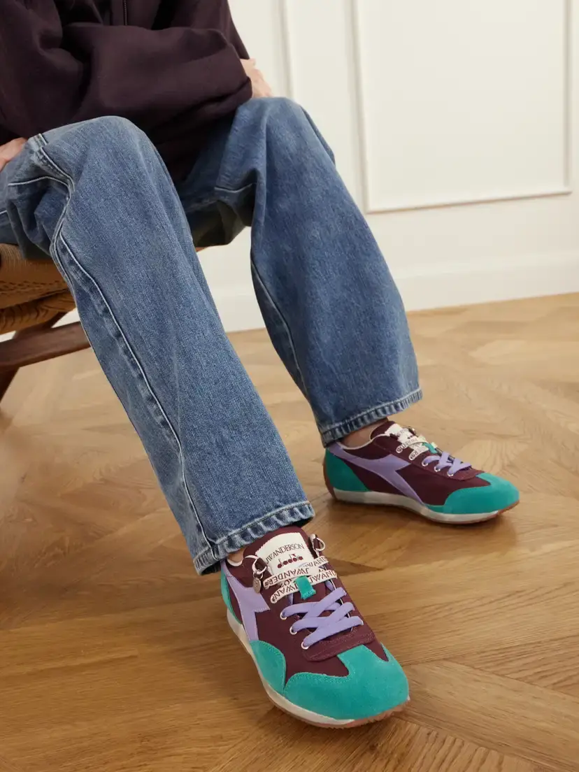 JW Anderson + Diadora Equipe Leather And Suede-trimmed Shell Sneakers | Thumbnail 2 JW Anderson + Diadora Equipe Leather And Suede-trimmed Shell Sneakers | Thumbnail 2