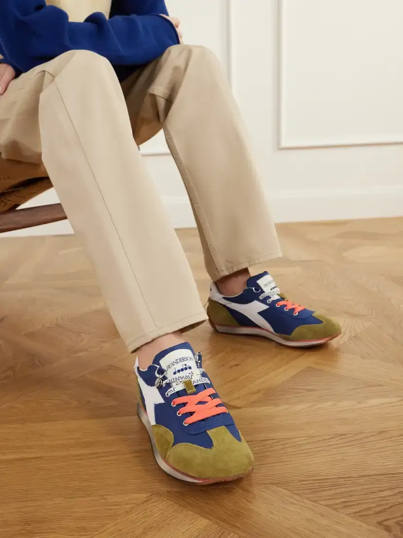 JW Anderson + Diadora Equipe Leather And Suede-trimmed Shell Sneakers | Thumbnail 2 JW Anderson + Diadora Equipe Leather And Suede-trimmed Shell Sneakers | Thumbnail 2