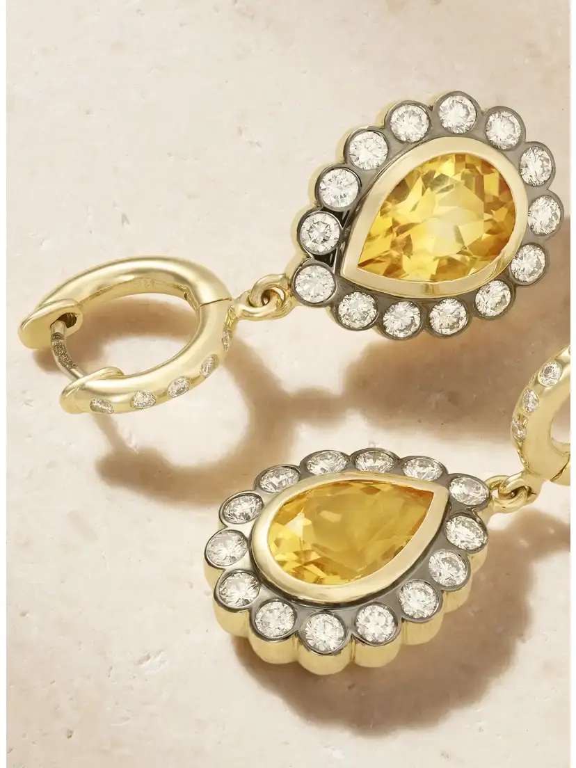 Marlo Laz Alexandra Pear 14-karat Gold, Citrine And Diamond Earrings | Thumbnail 3 Marlo Laz Alexandra Pear 14-karat Gold, Citrine And Diamond Earrings | Thumbnail 3