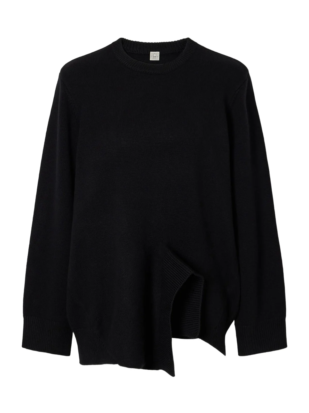 Asymmetric Rib-trimmed Merino Wool, Cashmere And Cotton-blend Sweater - Black