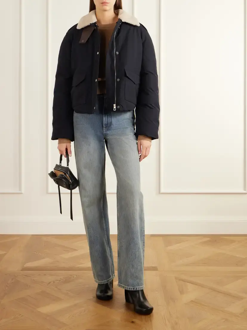 Loewe Padded Shearling-trimmed Cotton-blend Canvas Jacket | Thumbnail 2 Loewe Padded Shearling-trimmed Cotton-blend Canvas Jacket | Thumbnail 2