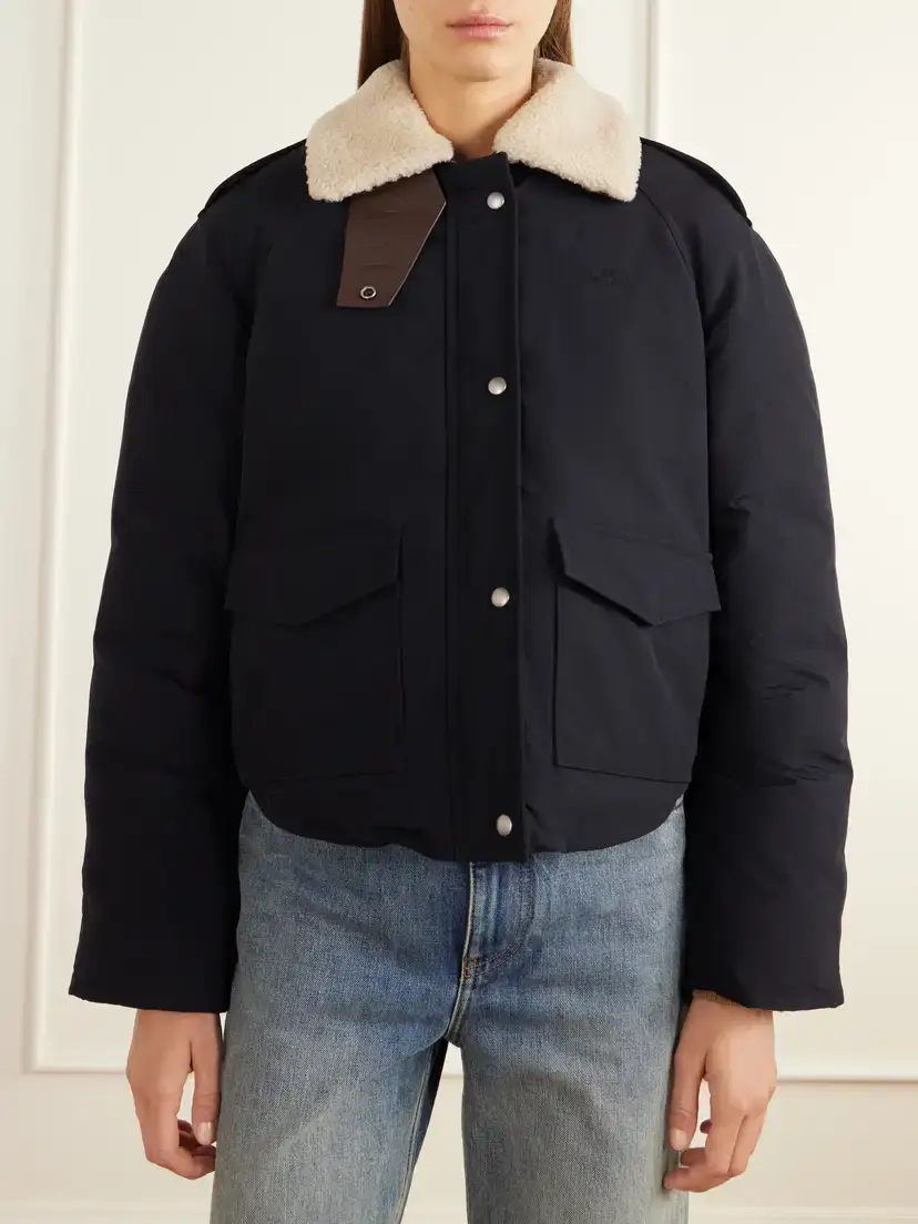 Loewe Padded Shearling-trimmed Cotton-blend Canvas Jacket | Thumbnail 3 Loewe Padded Shearling-trimmed Cotton-blend Canvas Jacket | Thumbnail 3