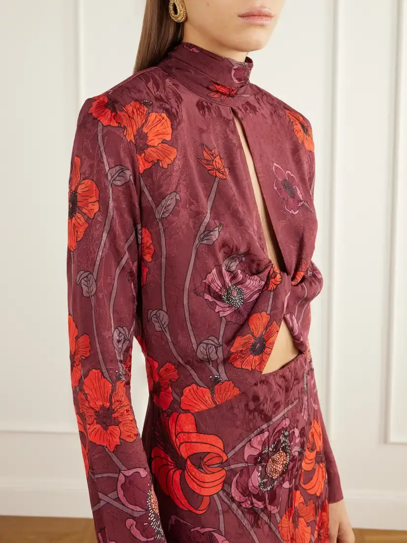 Johanna Ortiz In The Woods Cut-out Floral-print Jacquard Midi Dress | Thumbnail 4 Johanna Ortiz In The Woods Cut-out Floral-print Jacquard Midi Dress | Thumbnail 4