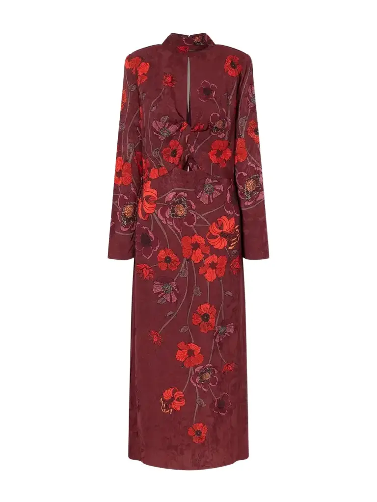 Johanna Ortiz In The Woods Cut-out Floral-print Jacquard Midi Dress