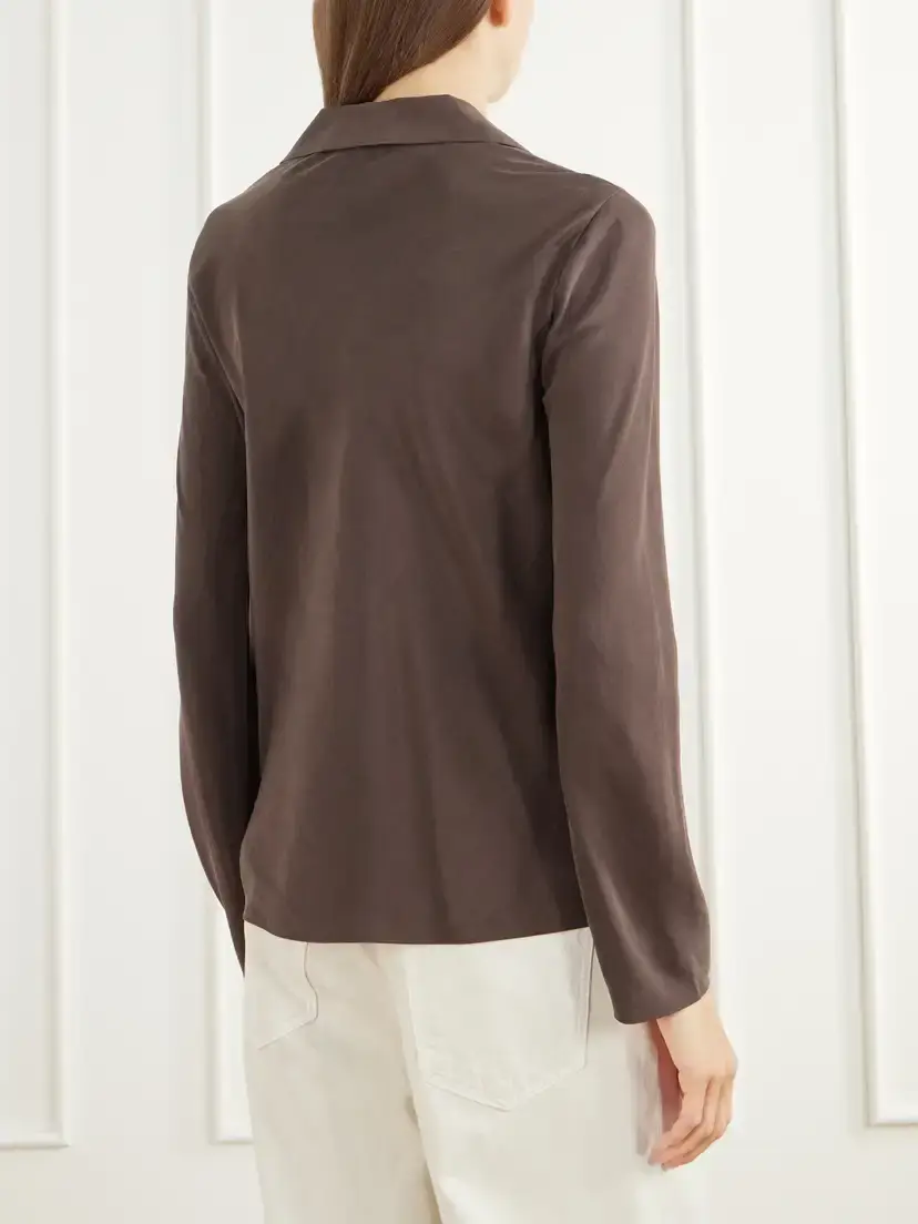 James Perse Washed Silk-habotai Shirt | Thumbnail 4 James Perse Washed Silk-habotai Shirt | Thumbnail 4
