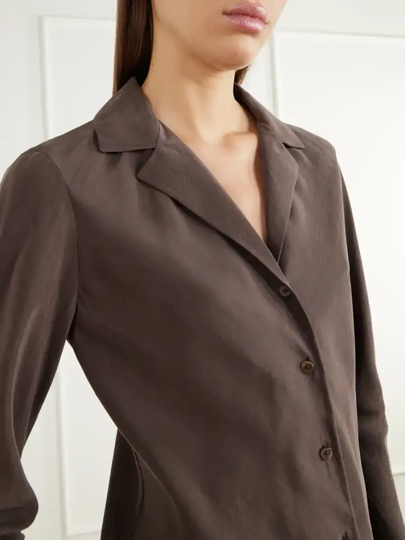 James Perse Washed Silk-habotai Shirt | Thumbnail 5 James Perse Washed Silk-habotai Shirt | Thumbnail 5