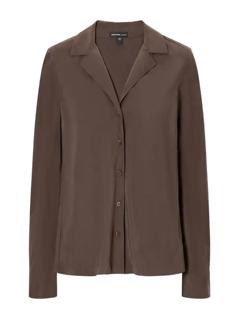 James Perse Washed Silk-habotai Shirt