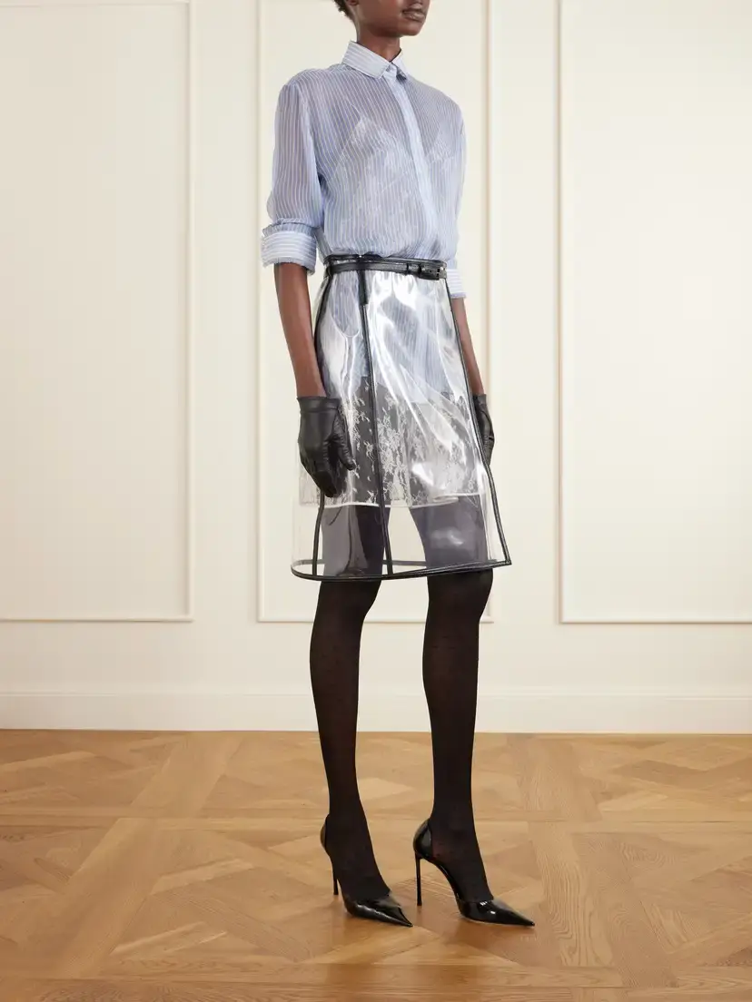 Tom Ford Croc-effect Leather-trimmed Tpu Knee-length Skirt | Thumbnail 2 Tom Ford Croc-effect Leather-trimmed Tpu Knee-length Skirt | Thumbnail 2
