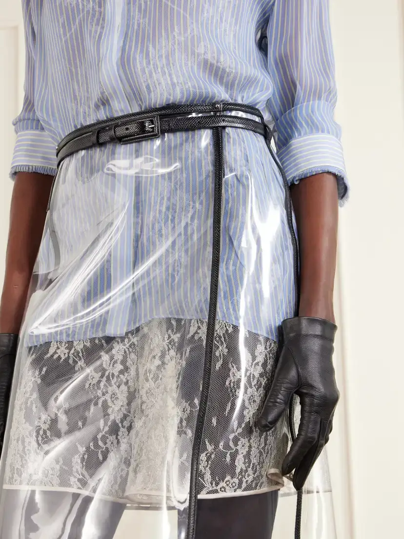 Tom Ford Croc-effect Leather-trimmed Tpu Knee-length Skirt | Thumbnail 4 Tom Ford Croc-effect Leather-trimmed Tpu Knee-length Skirt | Thumbnail 4