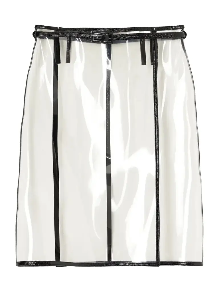 Tom Ford Croc-effect Leather-trimmed Tpu Knee-length Skirt