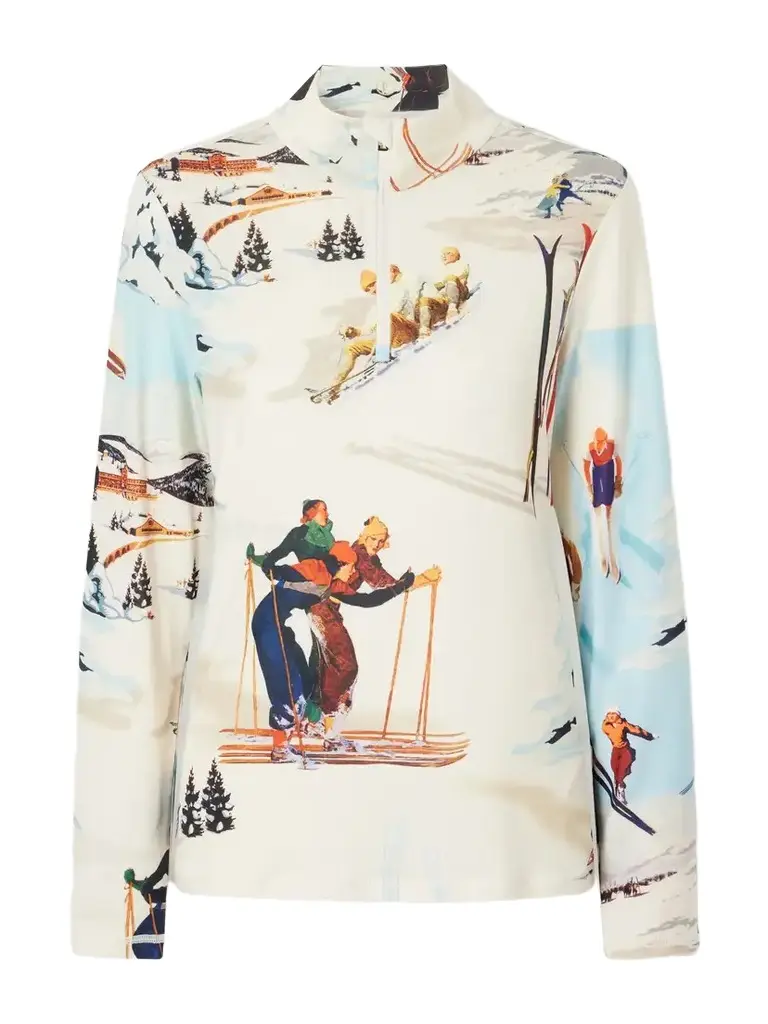 Bogner Beline Printed Stretch-shell Zip-up Base Layer
