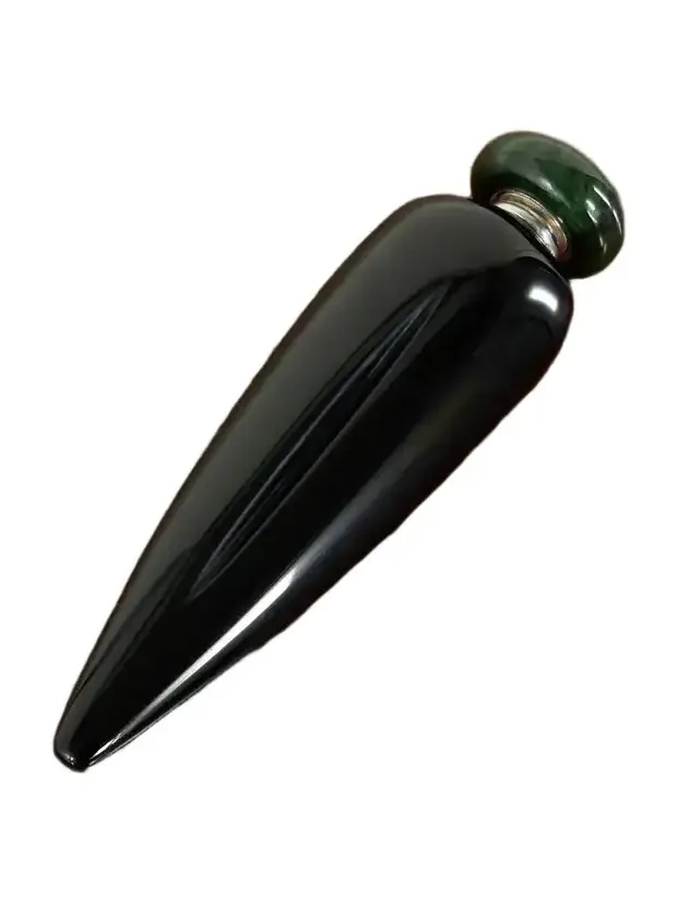 Silver Onyx And Jade Perfume Vial