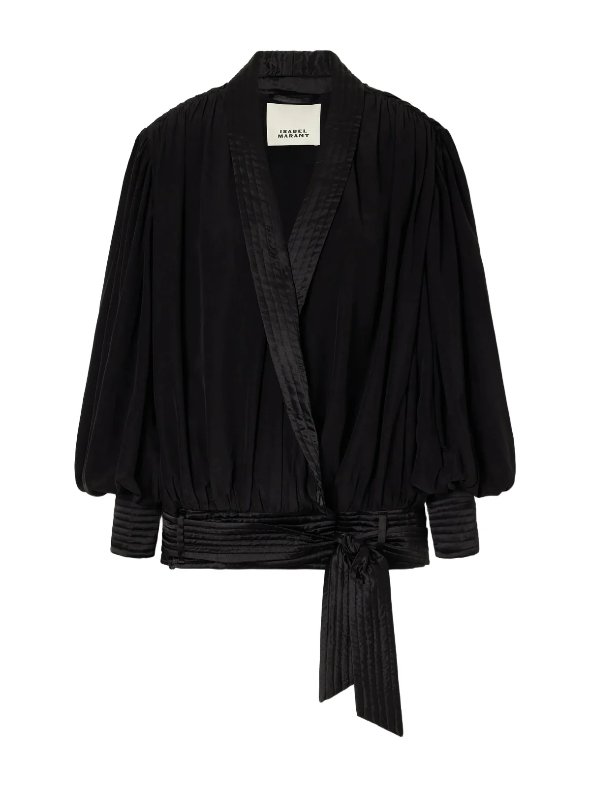 Diljane Tie-detailed Satin-trimmed Silk-crepe De Chine Jacket Diljane Tie-detailed Satin-trimmed Silk-crepe De Chine Jacket
