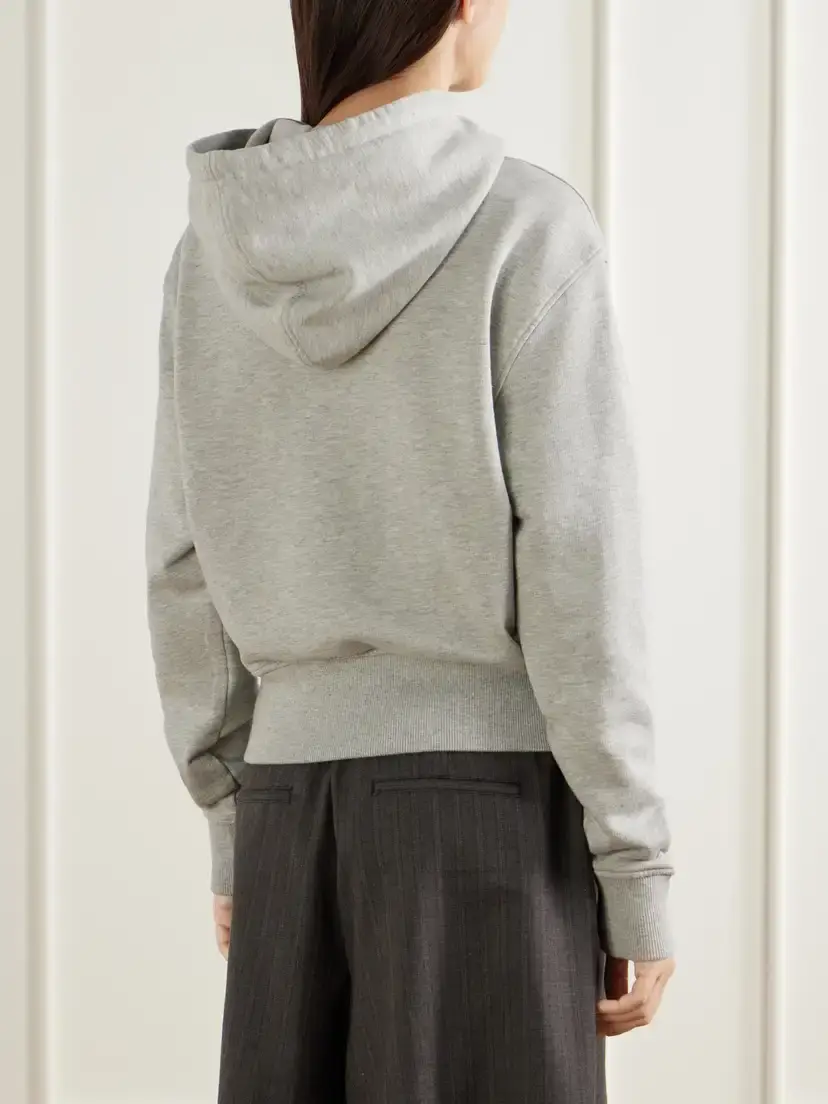 AMI PARIS Embroidered Cotton-jersey Hoodie | Thumbnail 4 AMI PARIS Embroidered Cotton-jersey Hoodie | Thumbnail 4
