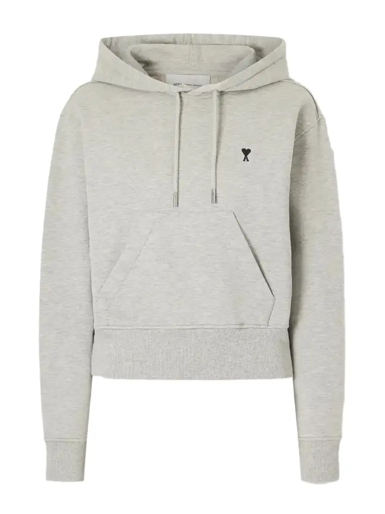 AMI PARIS Embroidered Cotton-jersey Hoodie