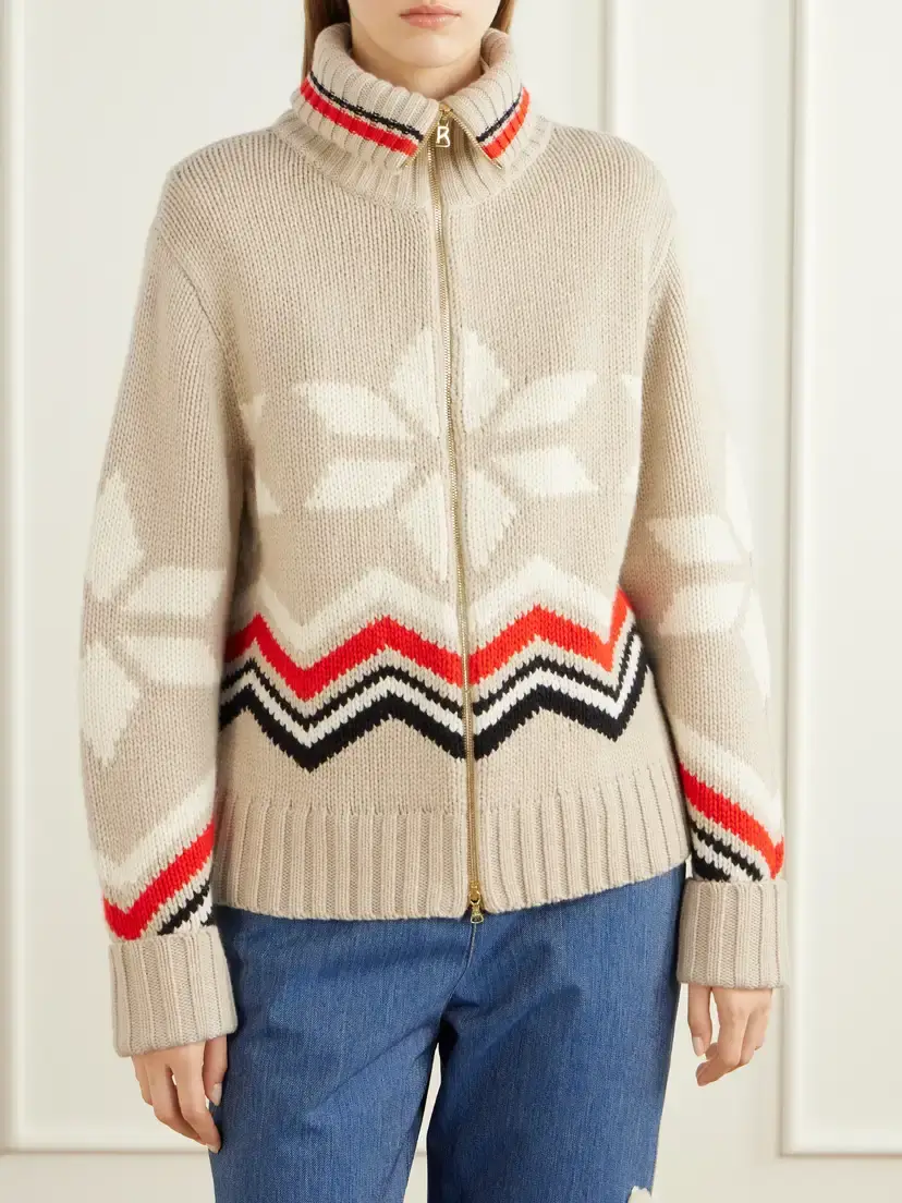 Bogner Frances Intarsia-knit Cashmere Zip-up Sweater | Thumbnail 3 Bogner Frances Intarsia-knit Cashmere Zip-up Sweater | Thumbnail 3