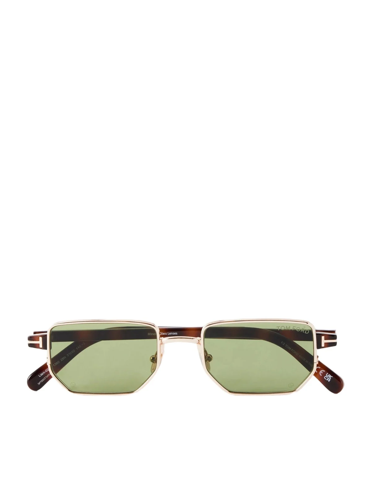 Liam-02 Square-frame Gold-tone Sunglasses