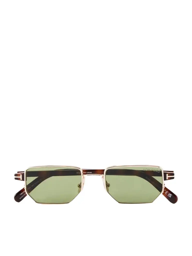Liam-02 Square-frame Gold-tone Sunglasses