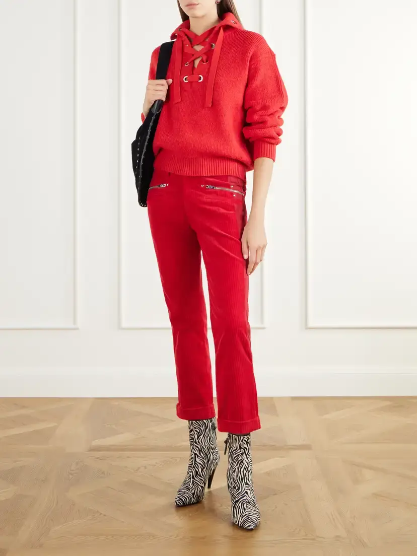 Isabel Marant Revene Cropped Cotton And Linen-blend Corduroy Straight-leg Pants | Thumbnail 2 Isabel Marant Revene Cropped Cotton And Linen-blend Corduroy Straight-leg Pants | Thumbnail 2
