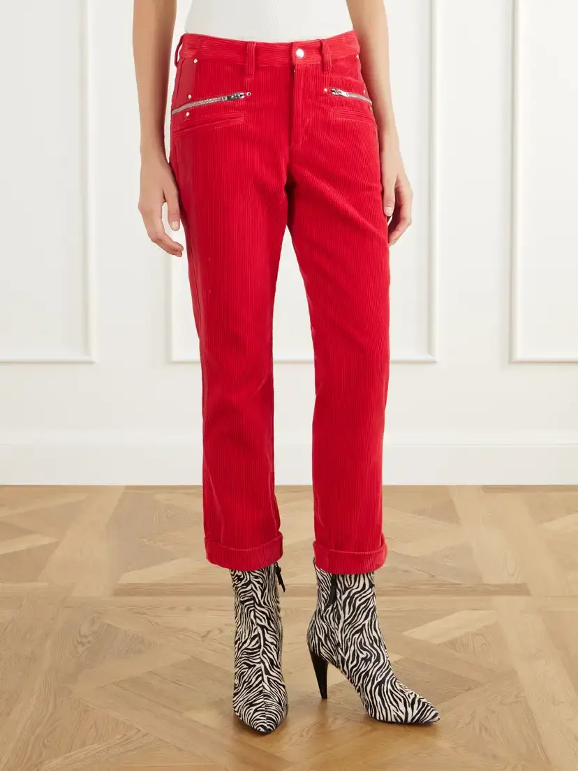 Isabel Marant Revene Cropped Cotton And Linen-blend Corduroy Straight-leg Pants | Thumbnail 3 Isabel Marant Revene Cropped Cotton And Linen-blend Corduroy Straight-leg Pants | Thumbnail 3