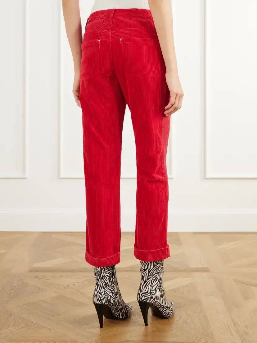 Isabel Marant Revene Cropped Cotton And Linen-blend Corduroy Straight-leg Pants | Thumbnail 4 Isabel Marant Revene Cropped Cotton And Linen-blend Corduroy Straight-leg Pants | Thumbnail 4