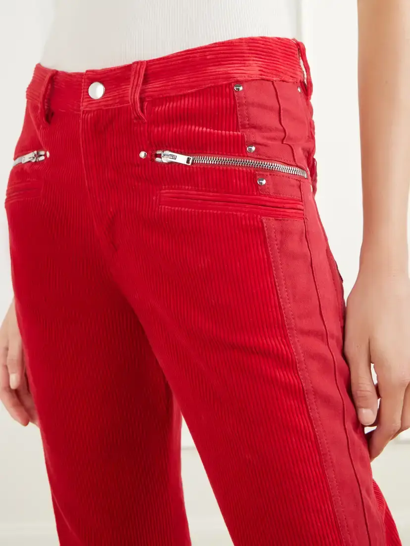 Isabel Marant Revene Cropped Cotton And Linen-blend Corduroy Straight-leg Pants | Thumbnail 5 Isabel Marant Revene Cropped Cotton And Linen-blend Corduroy Straight-leg Pants | Thumbnail 5