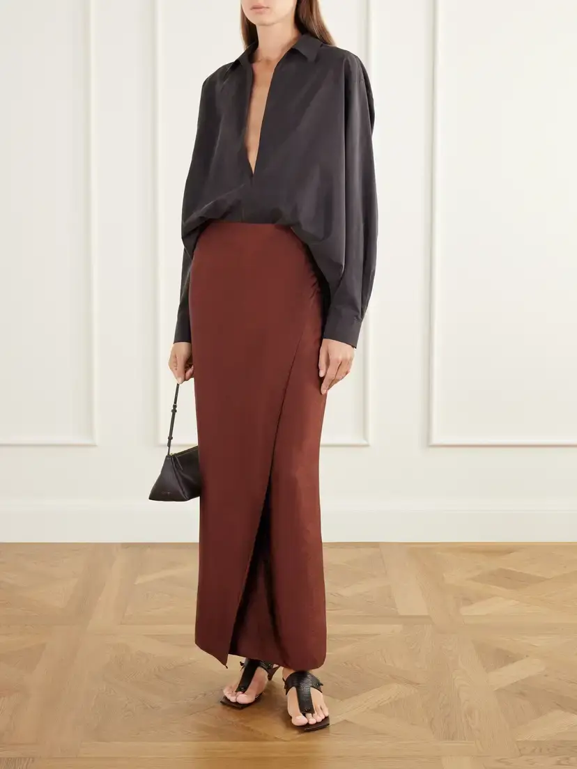 Ruohan Althea Wrap-effect Satin-jacquard Maxi Skirt | Thumbnail 2 Ruohan Althea Wrap-effect Satin-jacquard Maxi Skirt | Thumbnail 2