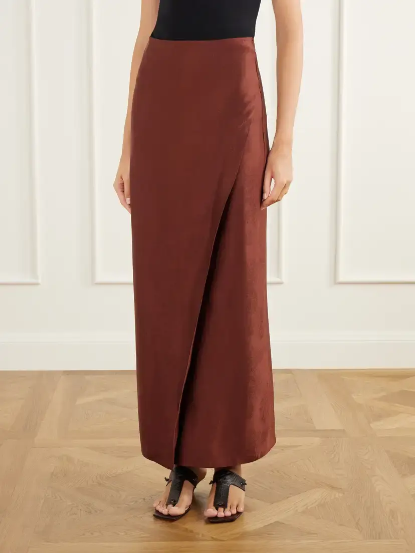 Ruohan Althea Wrap-effect Satin-jacquard Maxi Skirt | Thumbnail 3 Ruohan Althea Wrap-effect Satin-jacquard Maxi Skirt | Thumbnail 3
