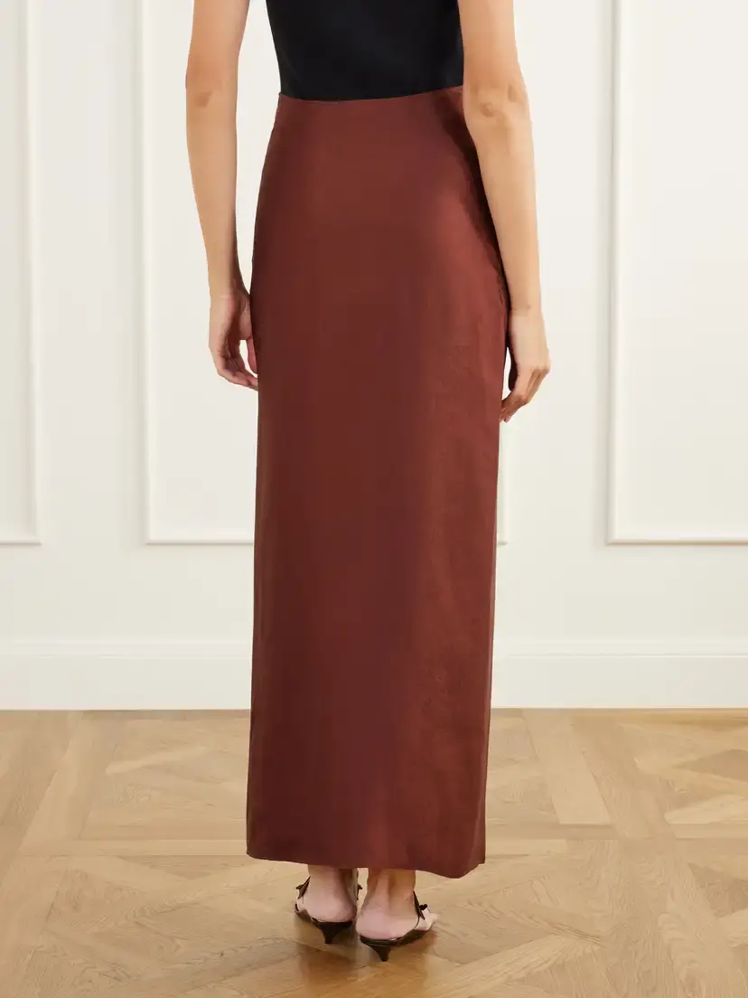 Ruohan Althea Wrap-effect Satin-jacquard Maxi Skirt | Thumbnail 4 Ruohan Althea Wrap-effect Satin-jacquard Maxi Skirt | Thumbnail 4