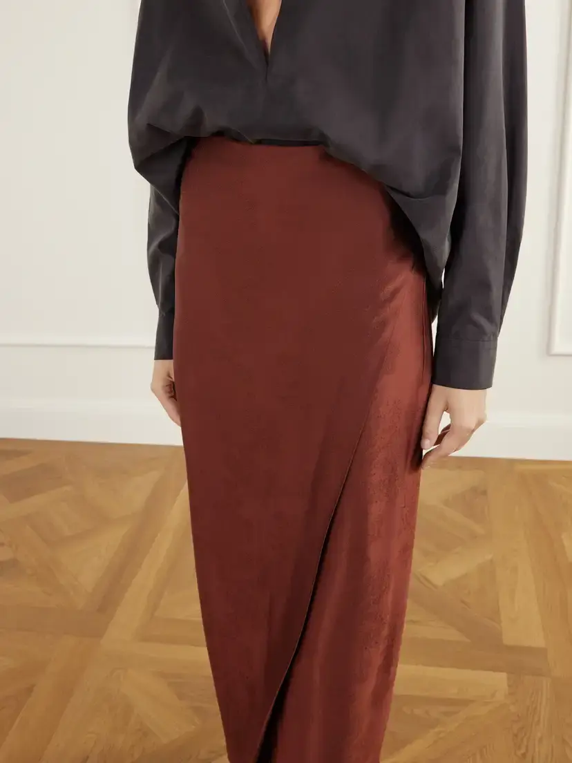 Ruohan Althea Wrap-effect Satin-jacquard Maxi Skirt | Thumbnail 5 Ruohan Althea Wrap-effect Satin-jacquard Maxi Skirt | Thumbnail 5