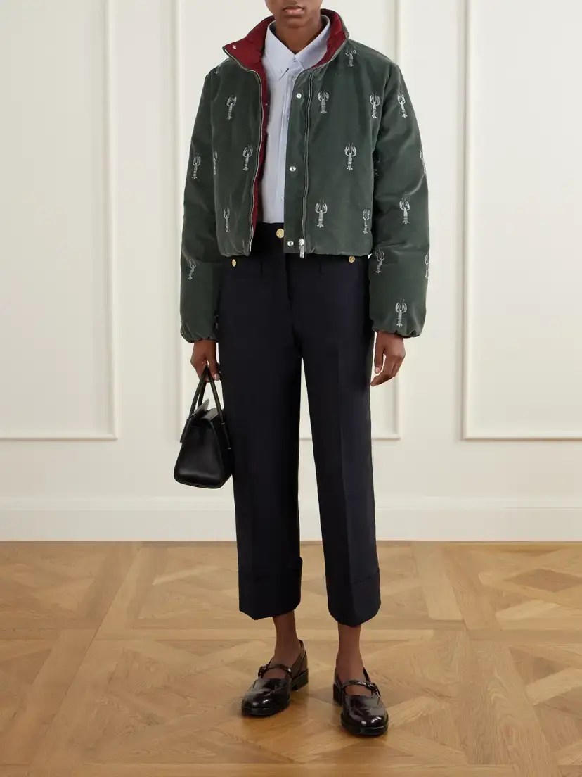 Thom Browne Reversible Embroidered Cotton-velvet Coat | Thumbnail 2 Thom Browne Reversible Embroidered Cotton-velvet Coat | Thumbnail 2