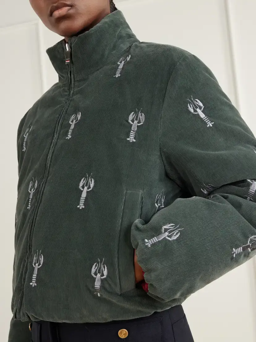 Thom Browne Reversible Embroidered Cotton-velvet Coat | Thumbnail 5 Thom Browne Reversible Embroidered Cotton-velvet Coat | Thumbnail 5