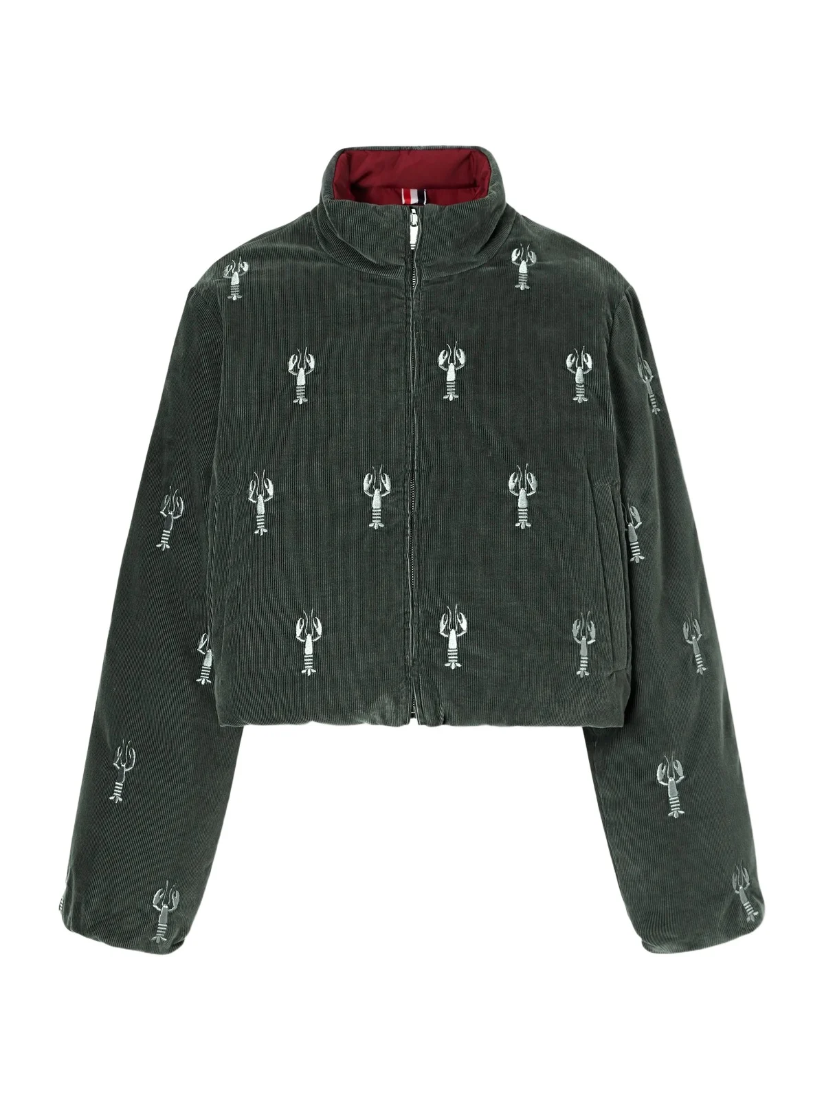 Thom Browne Reversible Embroidered Cotton-velvet Coat