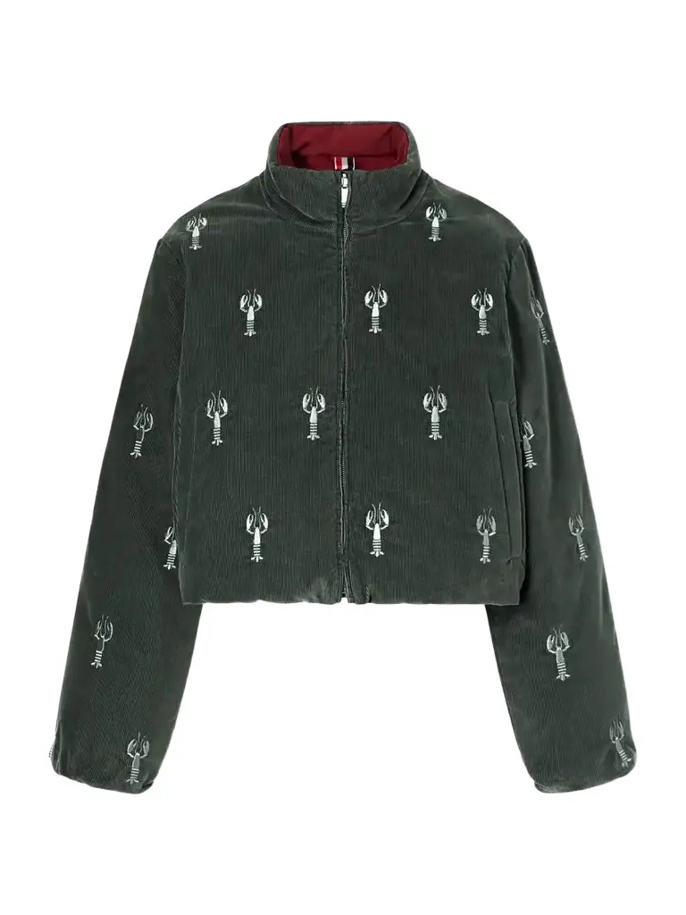 Thom Browne Reversible Embroidered Cotton-velvet Coat