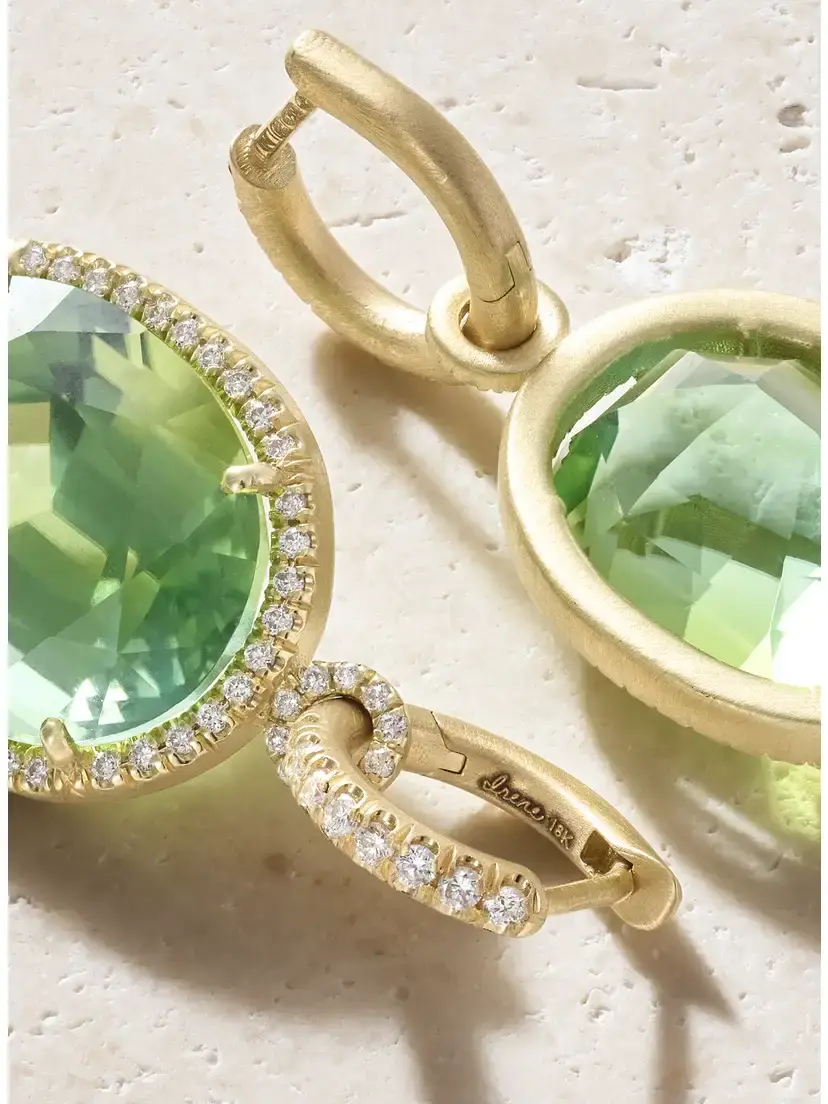 Irene Neuwirth Gemmy Gem 18-karat Gold Diamond And Tourmaline Earrings - Green | Thumbnail 3