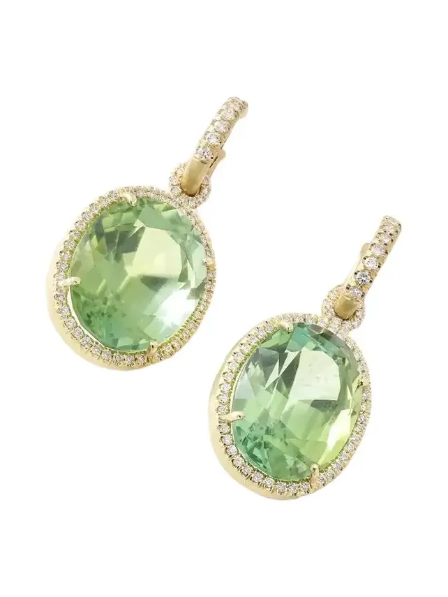 Gemmy Gem 18-karat Gold Diamond And Tourmaline Earrings - Green Gemmy Gem 18-karat Gold Diamond And Tourmaline Earrings - Green