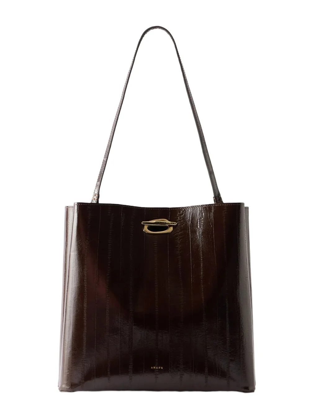 AMANU Luanda Striped Textured-leather Tote
