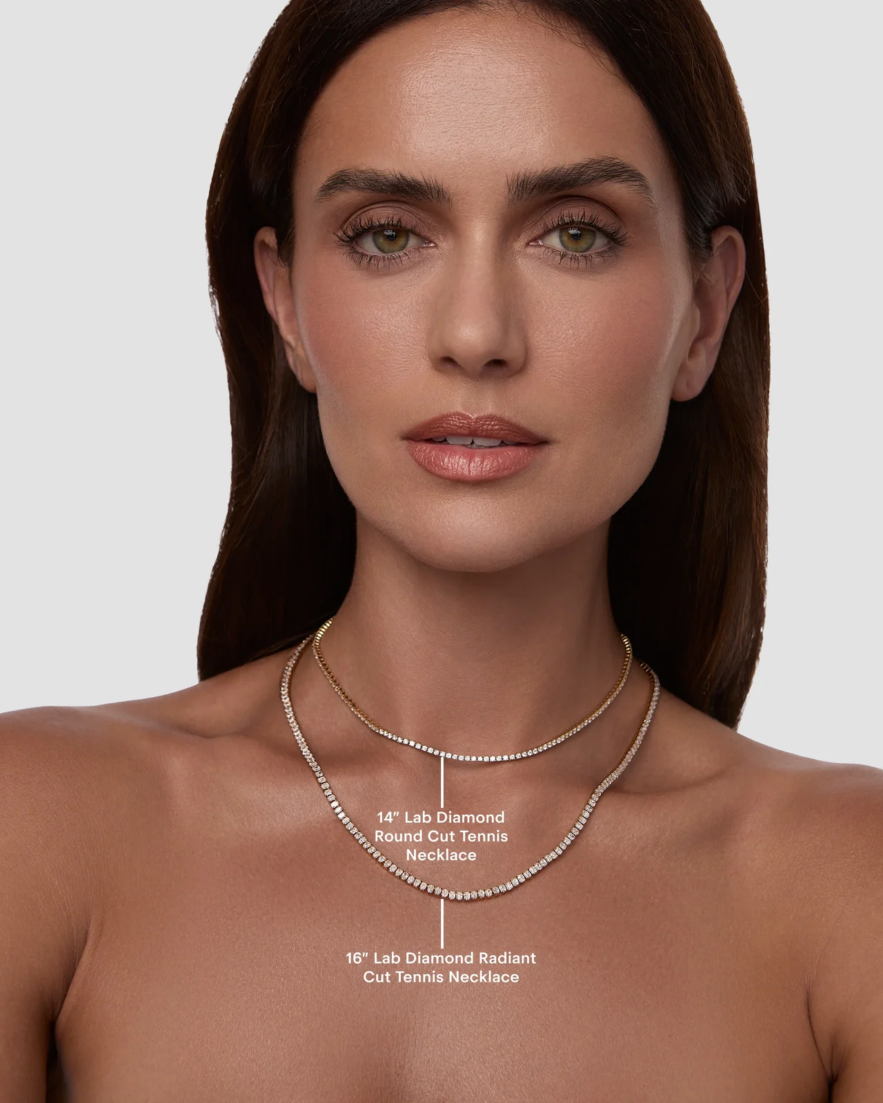 Jennifer Fisher Radiant Cut Lab Diamond Tennis Necklace 14 Jennifer Fisher Radiant Cut Lab Diamond Tennis Necklace 14