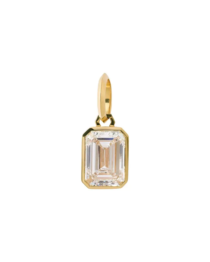 Jennifer Fisher Emerald Lab Diamond Charm 3ct Jennifer Fisher Emerald Lab Diamond Charm 3ct